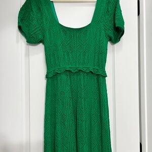Elegant Green Crochet Dress